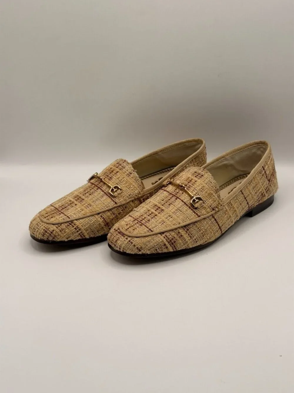 Sam Edelman Women's Loraine Loafer Pale Gold Texture Loafer Sz 6.5